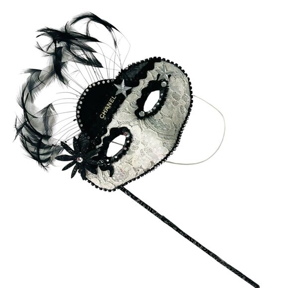 Masquerade Mask with Holding Stick Venetian Costume Mardi Gras Masks for Women - Picture 5 of 7